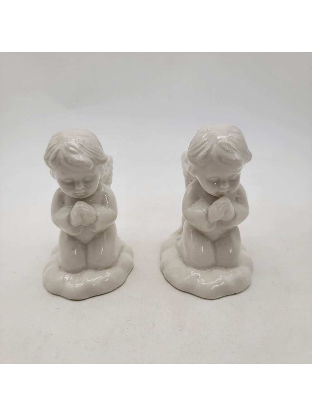 Vintage Ceramic Praying Angel Candle Holders Set of 2